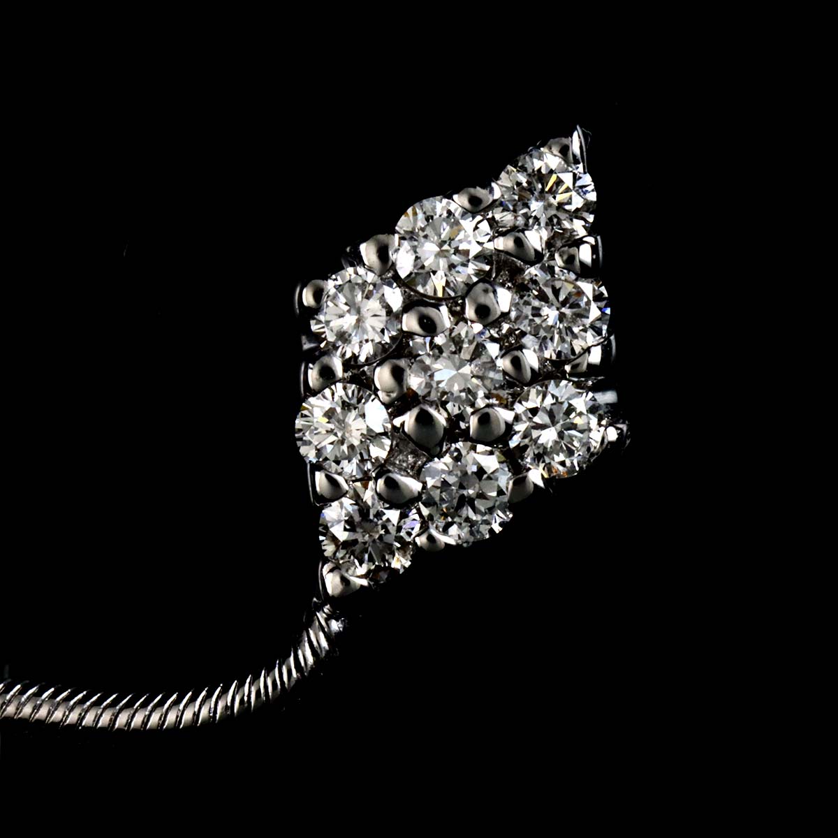 Diamond Earrings Pierced 18K WG 750