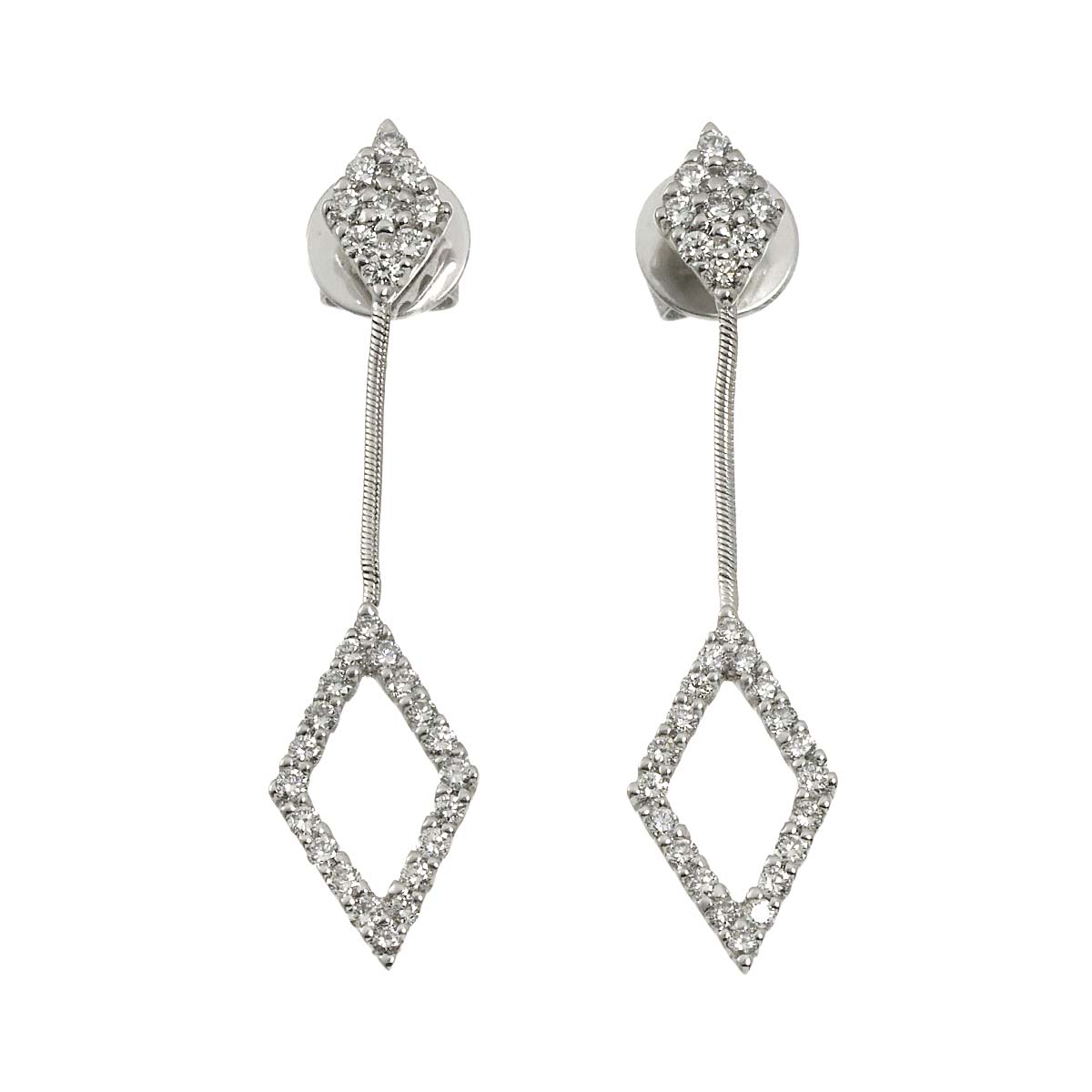 Diamond Earrings Pierced 18K WG 750