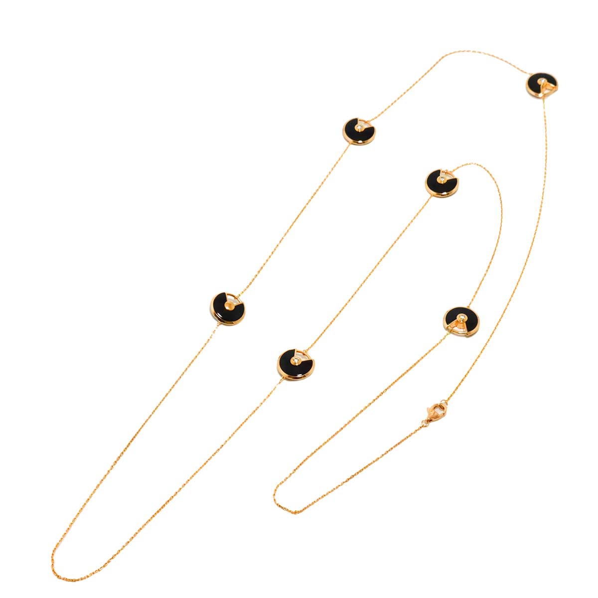 Amulette De Onyx 6P Diamond Necklace XS 18K Pink Gold 750