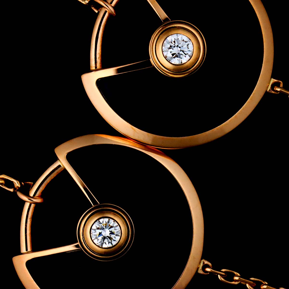 Amulette De Onyx 6P Diamond Necklace XS 18K Pink Gold 750