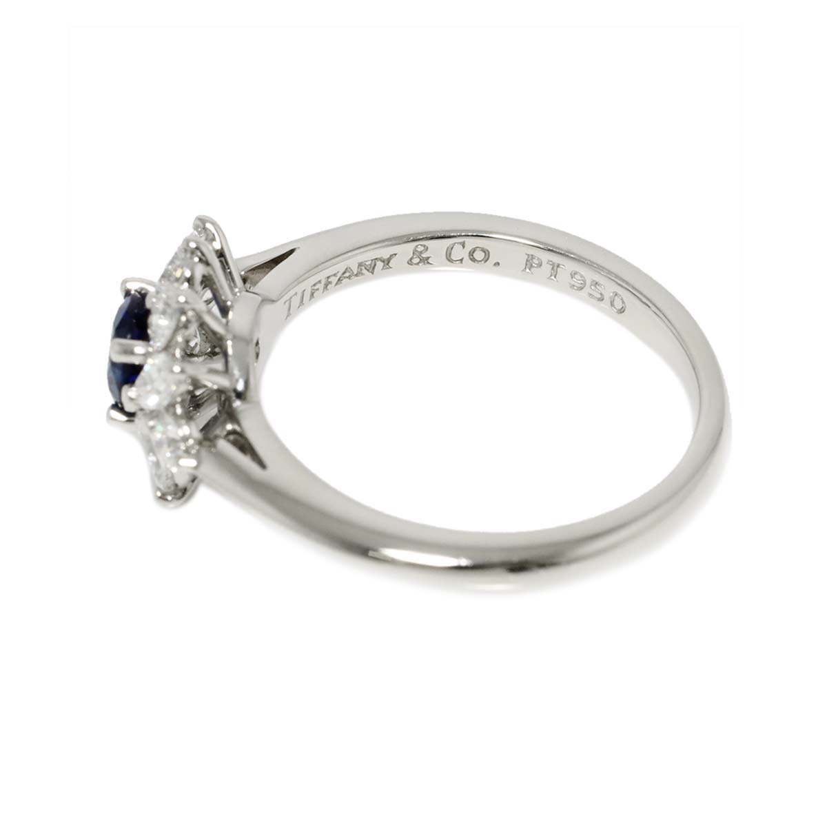 Sapphire Diamond Ring Platinum Size5.25-5.5(US)