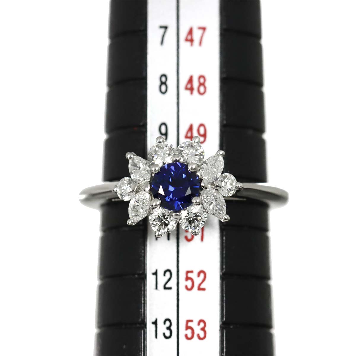 Sapphire Diamond Ring Platinum Size5.25-5.5(US)