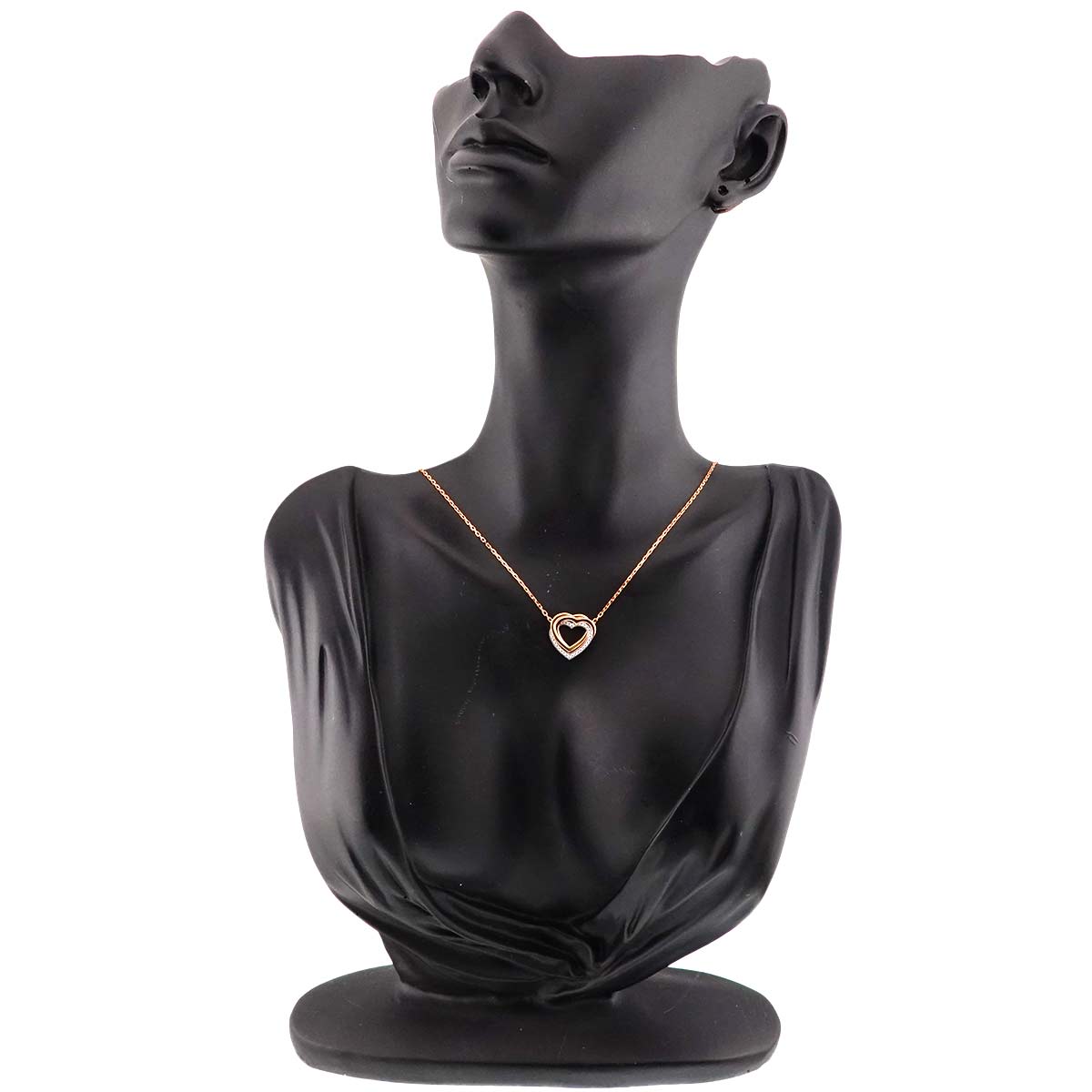 Trinity Diamond Heart Necklace 18K YG WG PG 750