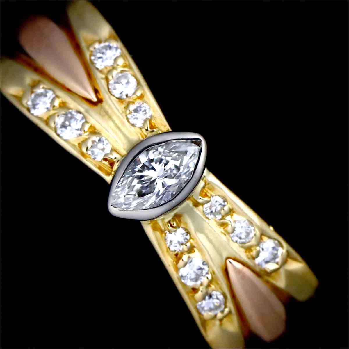 Diamond Ring 18K YG WG PG 750 Size51 5.5-5.75(US)