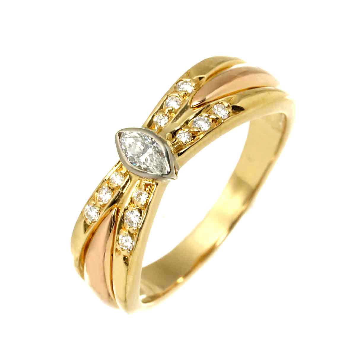 Diamond Ring 18K YG WG PG 750 Size51 5.5-5.75(US)