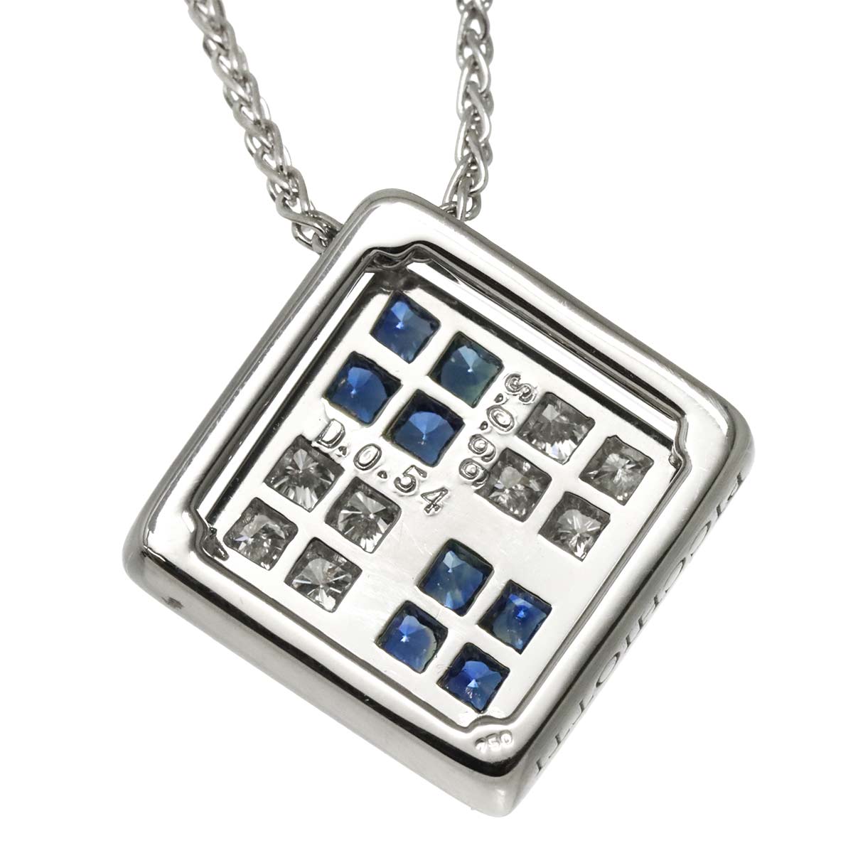 Sapphire 0.66ct Diamond 0.54ct Necklace 18K WG 750 90305493