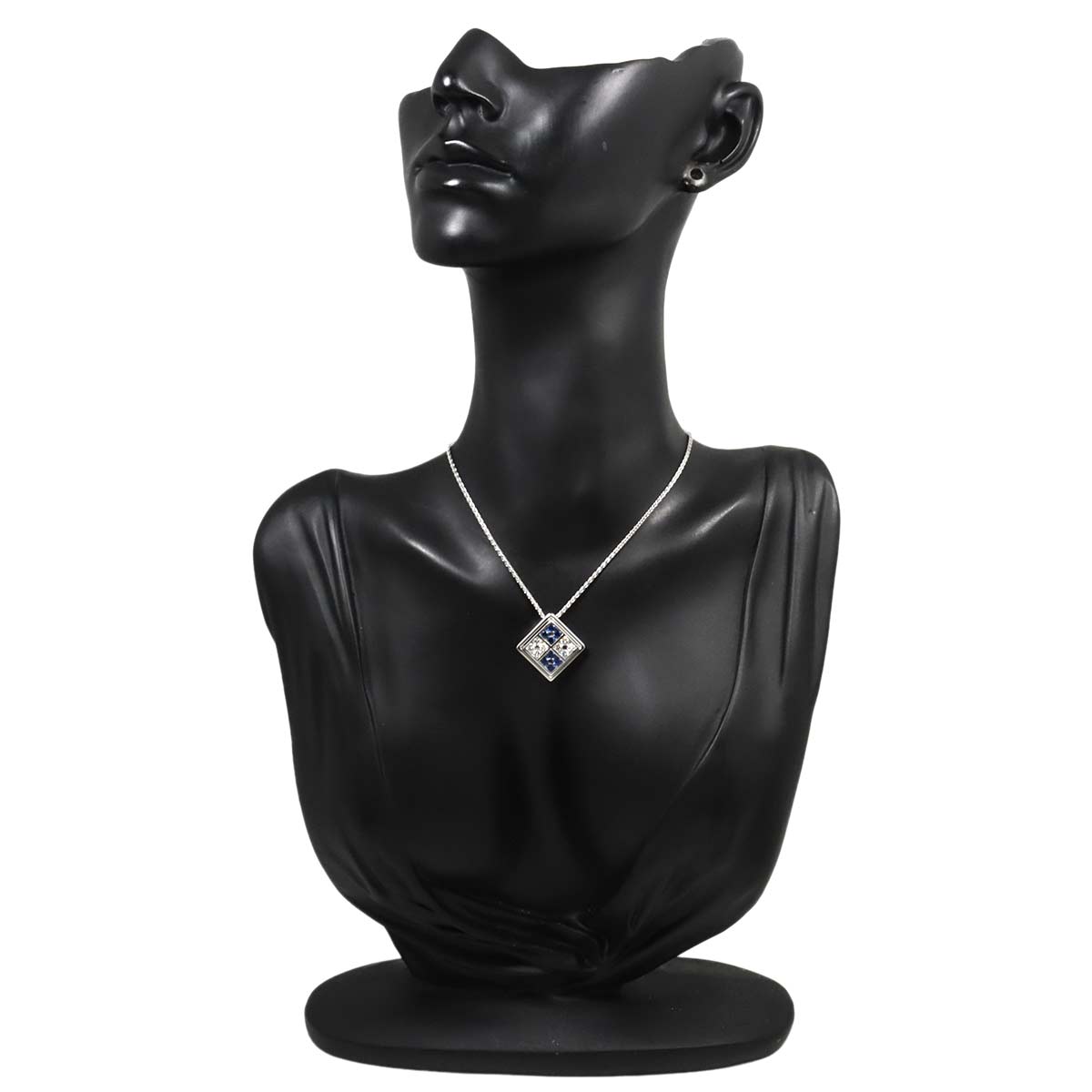 Sapphire 0.66ct Diamond 0.54ct Necklace 18K WG 750 90305493