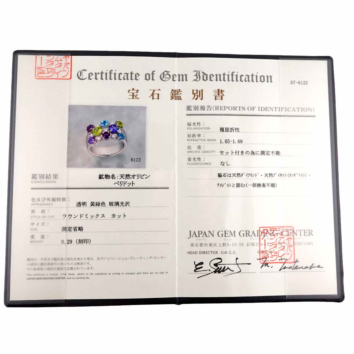 Multi Stone Diamond 0.29ct Ring 18K WG 750 Size6.75(US)