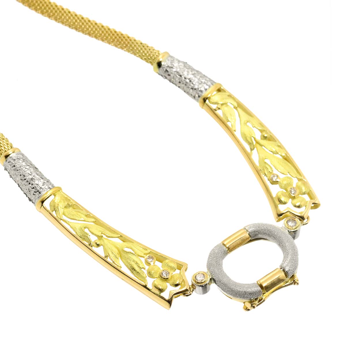 As Time Diamond Necklace Pt 18K YG 750