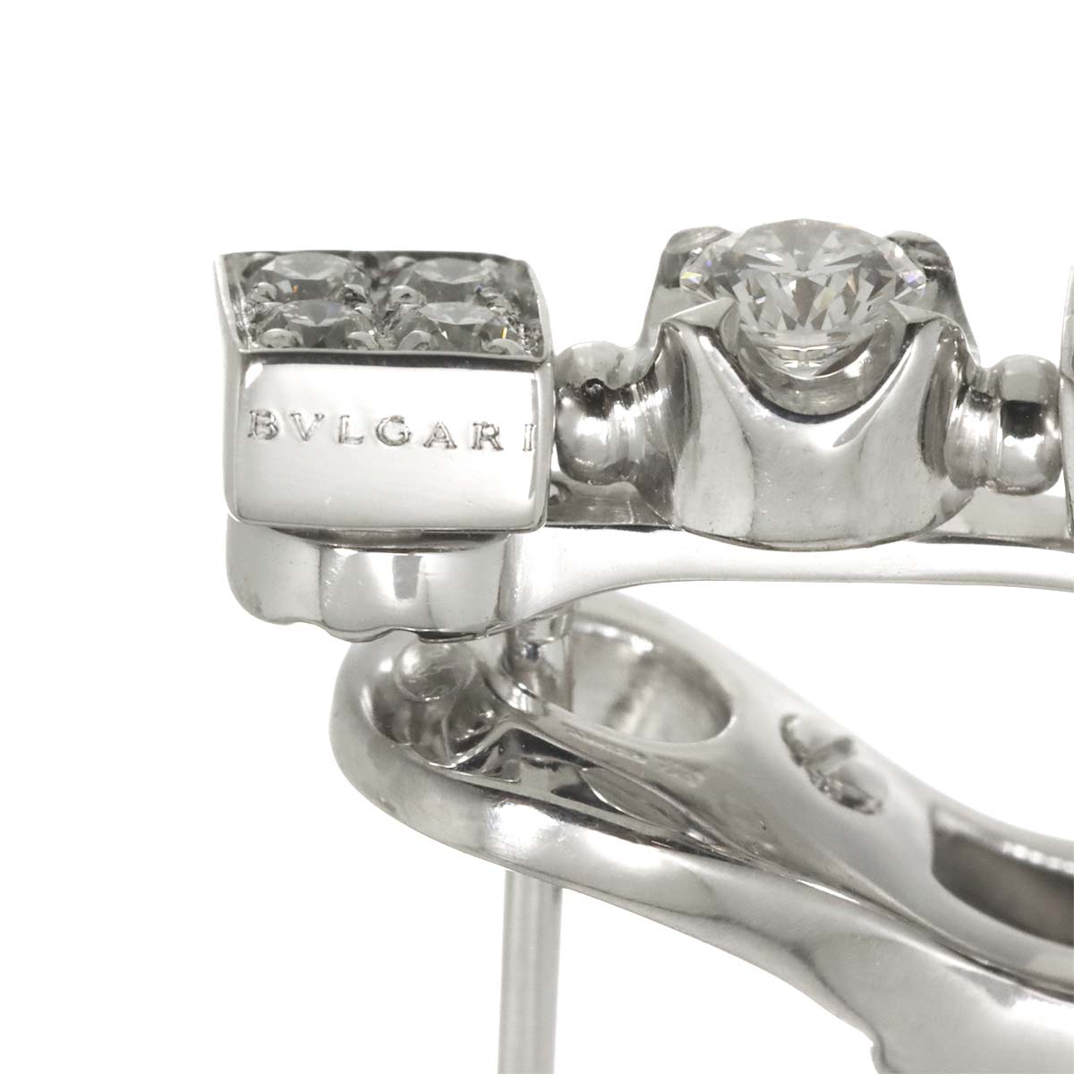 Diamond Earrings Pierced 18K White Gold 750