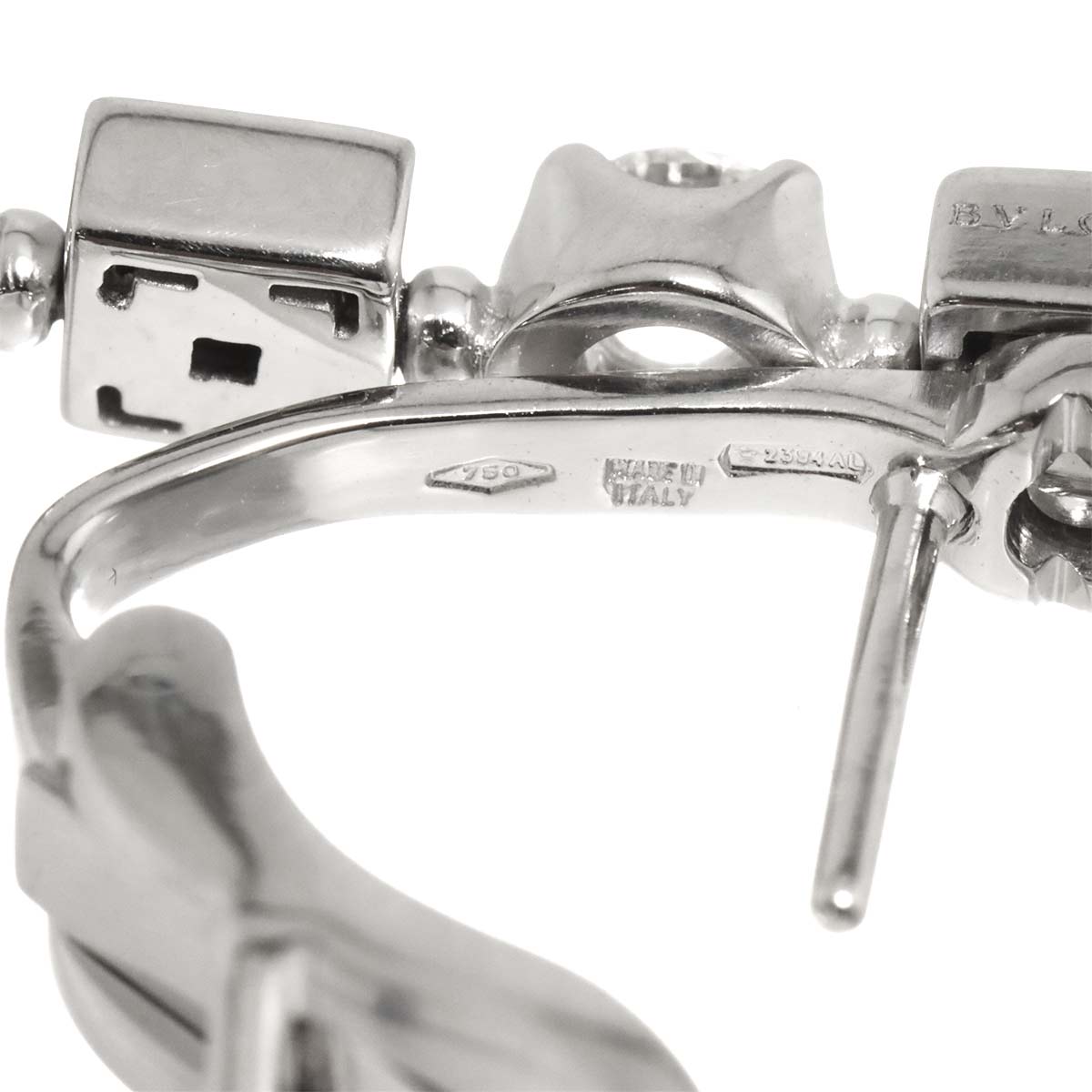 Diamond Earrings Pierced 18K White Gold 750