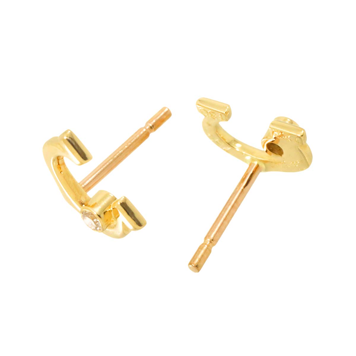 Diamond Earrings Pierced 18K YG 750