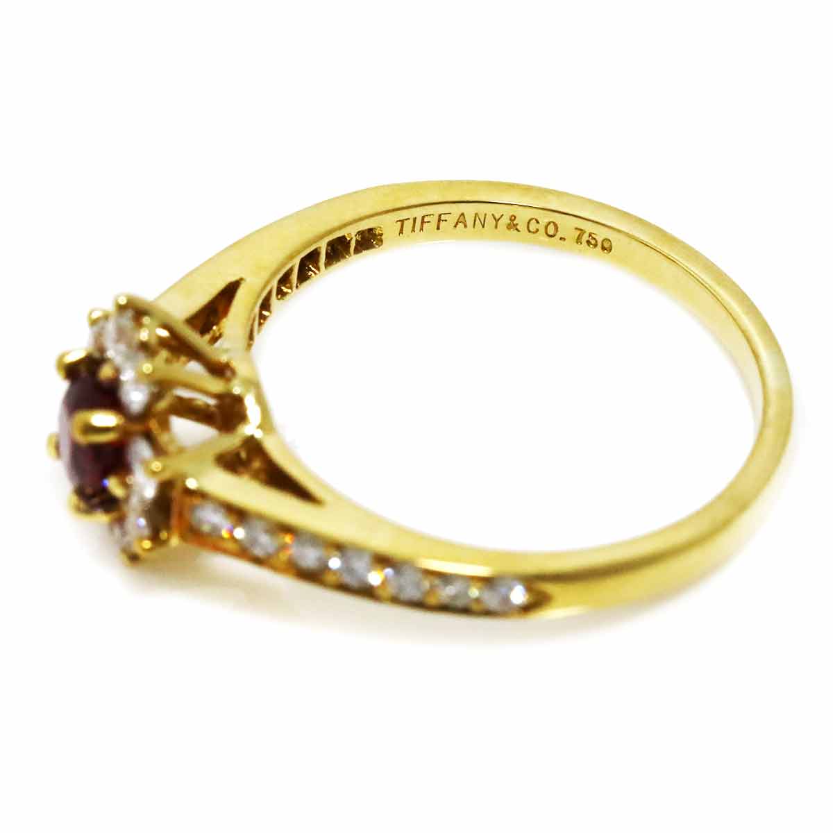 Ruby Diamond Ring 18K YG 750 size5.25-5.5(US)