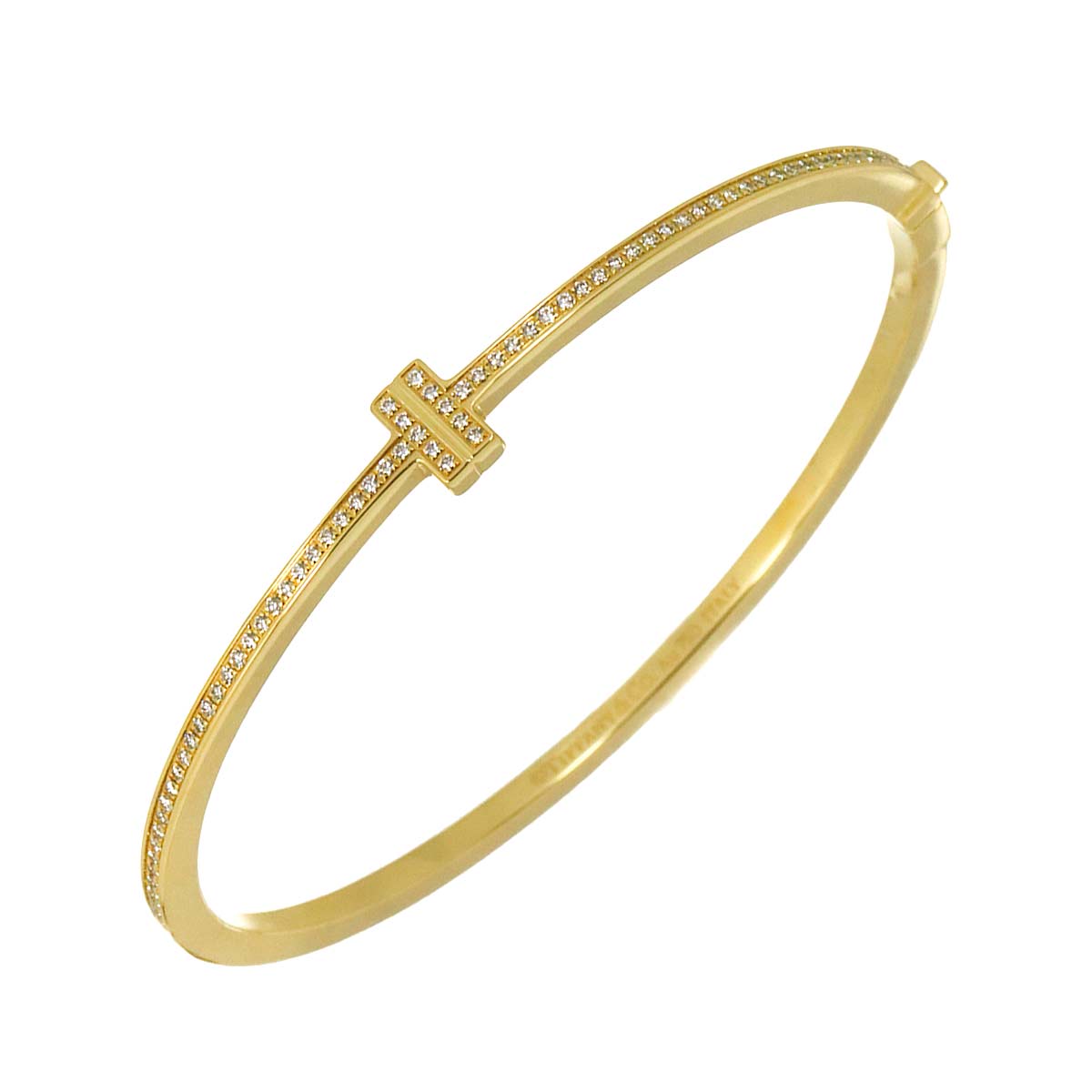 T Wire Diamond Bracelet 18K Yellow Gold 750