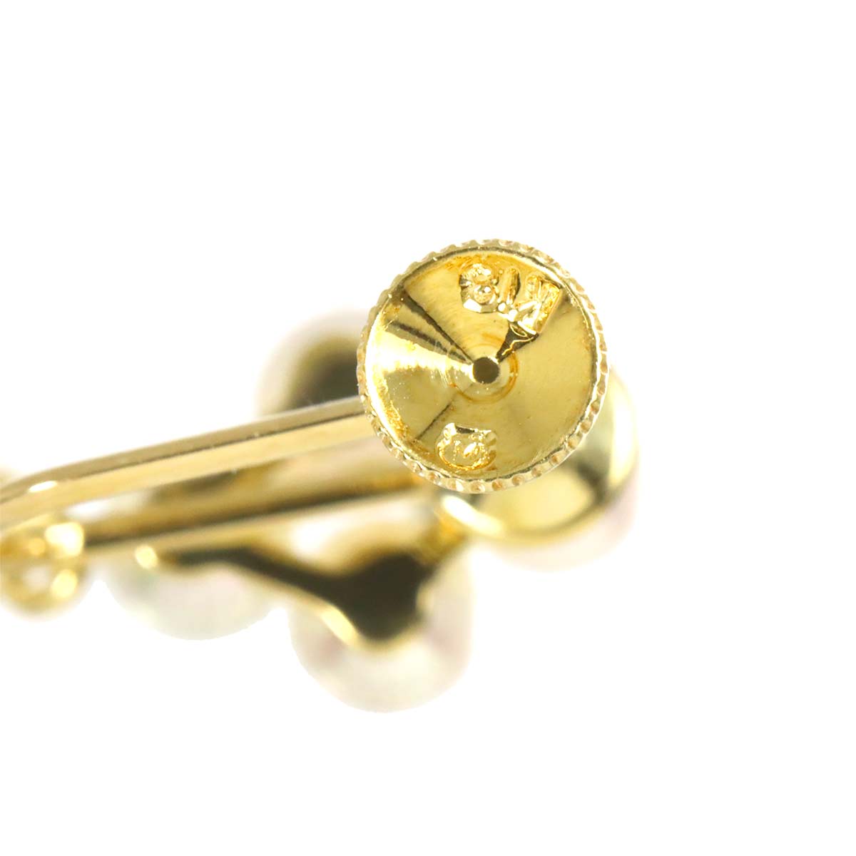 Akoya Pearl 6.5-3.5mm Diamond Earrings 18K Yellow Gold 750