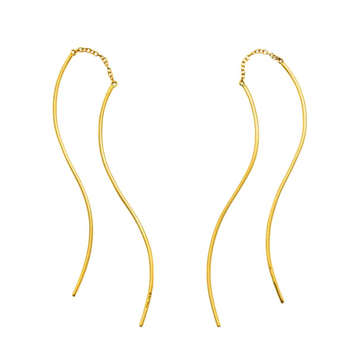 Hook chain Earrings Pierced 18K Yellow Gold 750