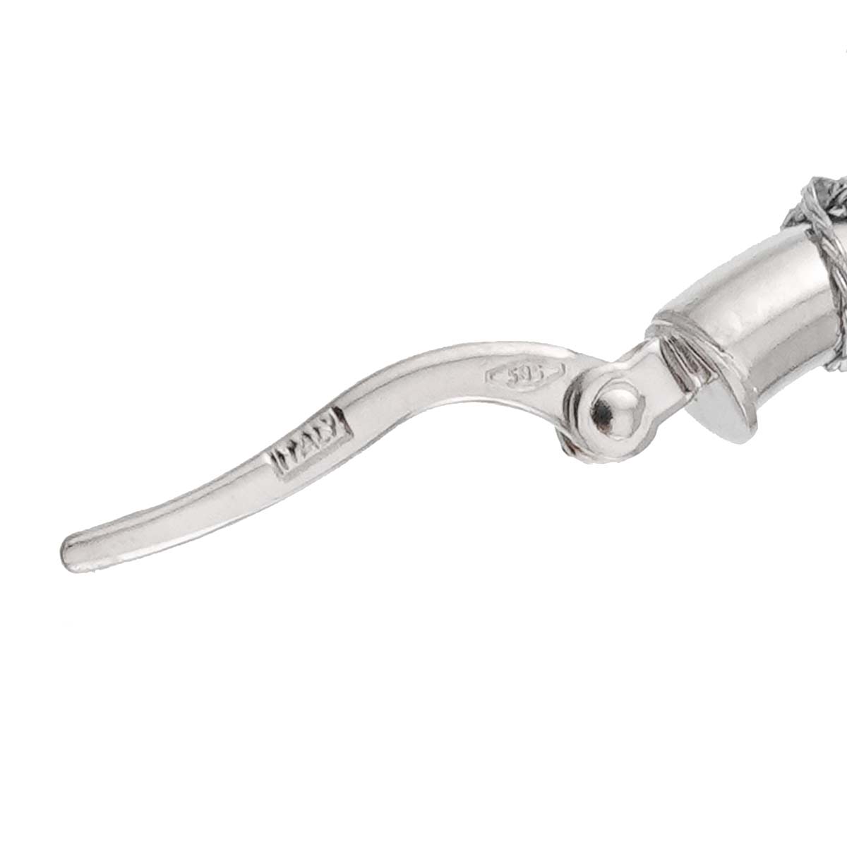 Pearl Haematite Earrings Pierced 14K WG 585