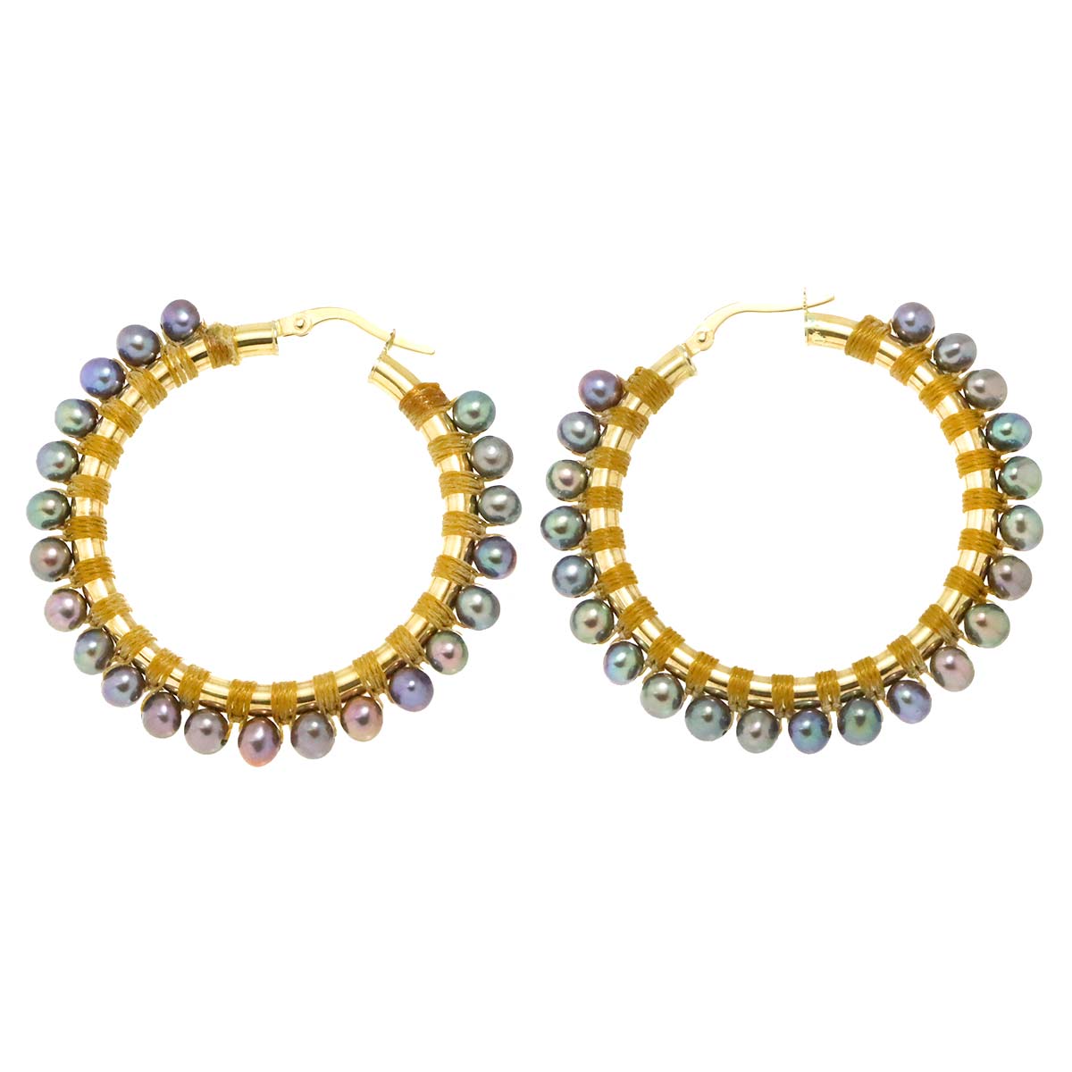 Freshwater cultured pearl Earrings Pierced 14K YG 585