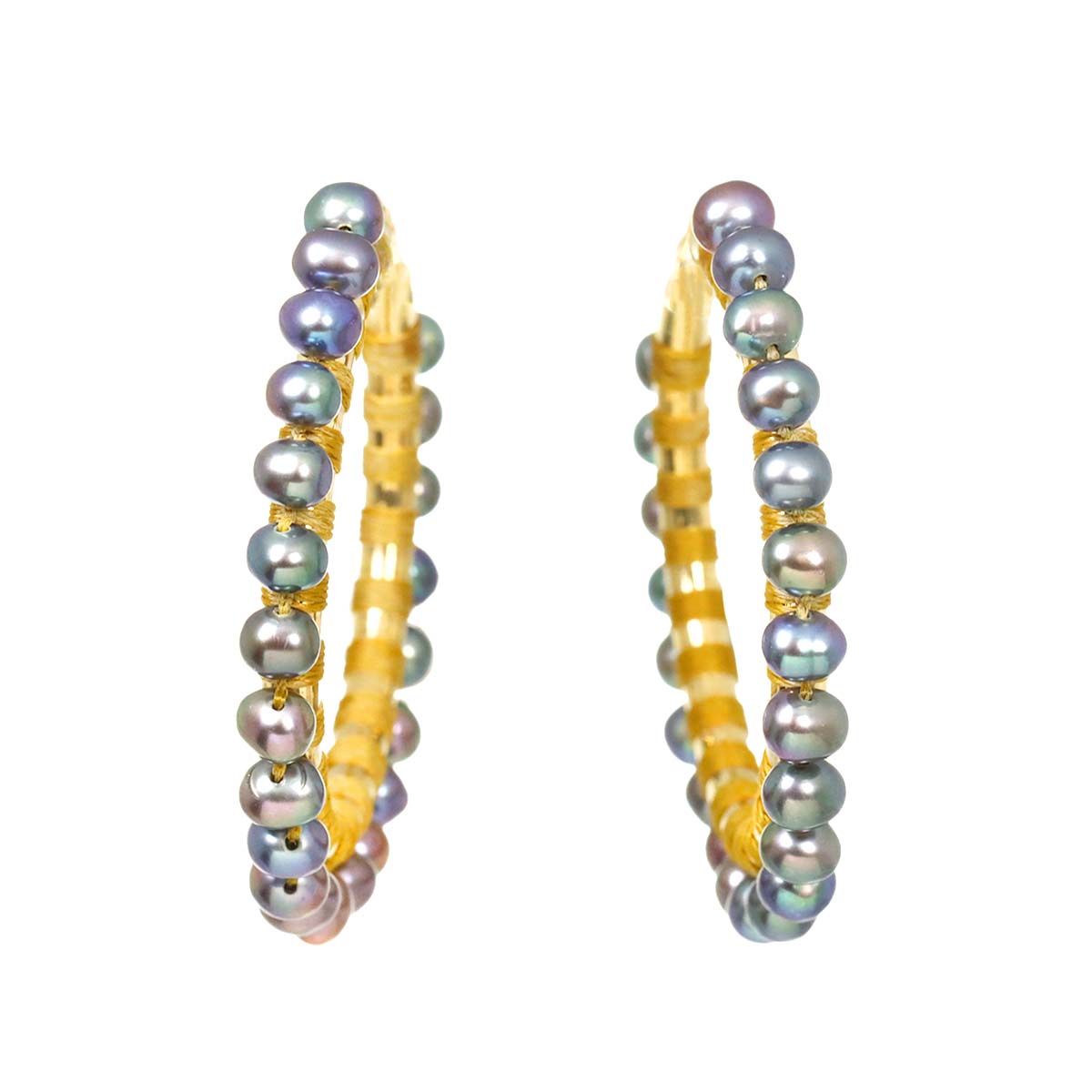 Freshwater cultured pearl Earrings Pierced 14K YG 585