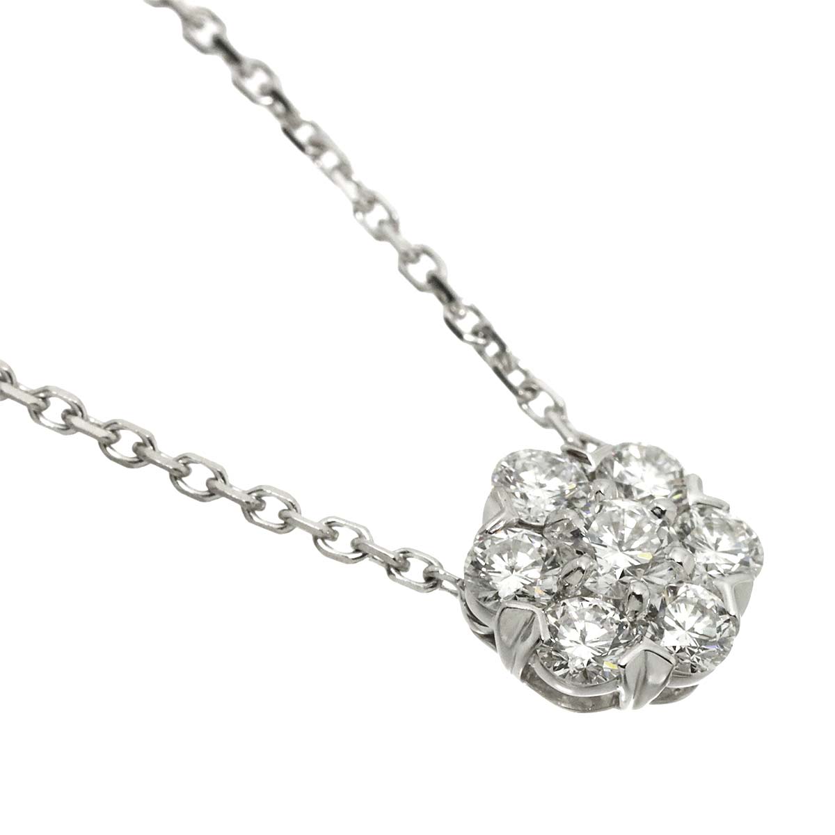 Fleurette Diamond SM Necklace 18K WG 750