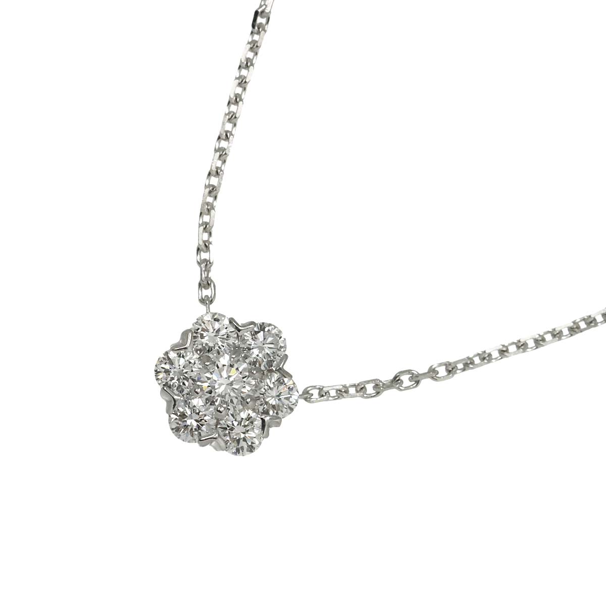 Fleurette Diamond SM Necklace 18K WG 750