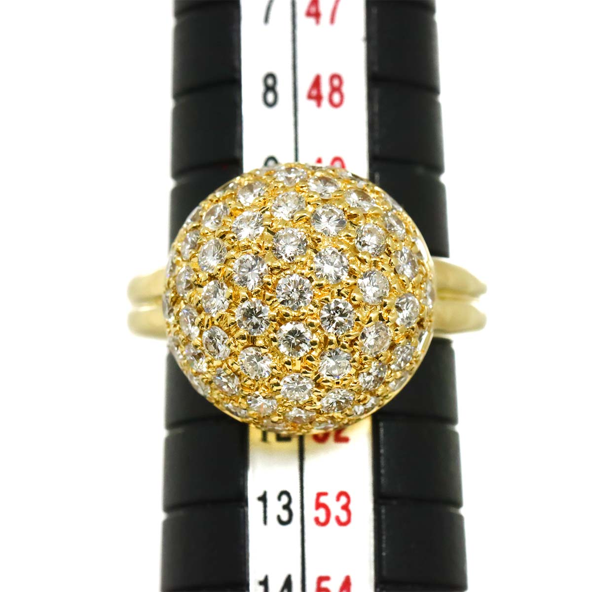 Diamond 1.46ct Ring 18K K18 YG Yellow Gold 750 size5.25-5.5(US)