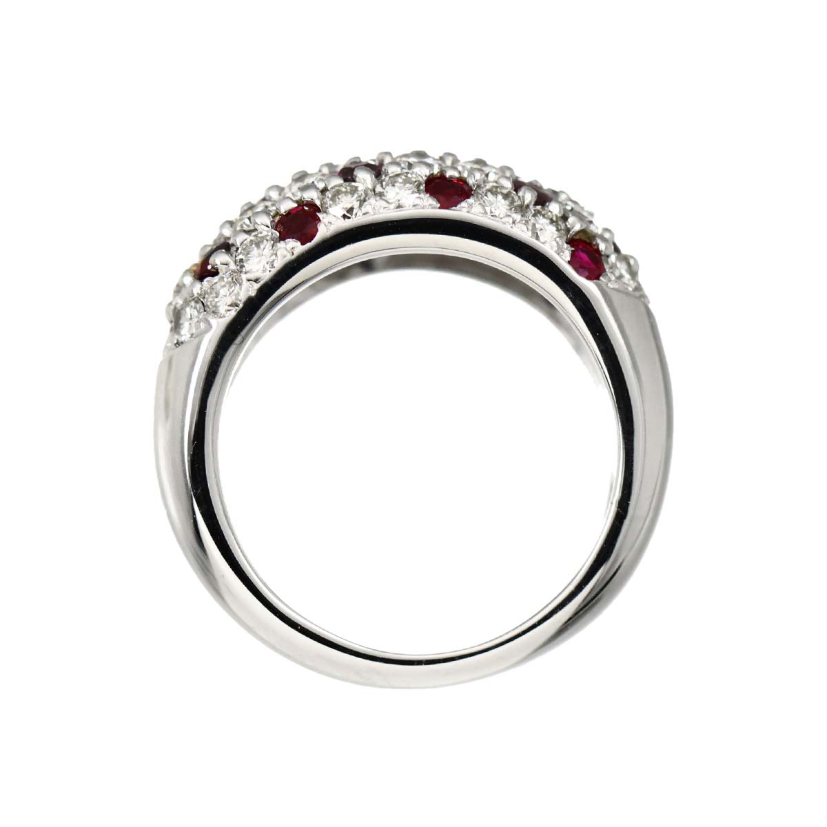 Ruby Diamond 1.48ct Ring 18K WG size5.5-5.75(US)