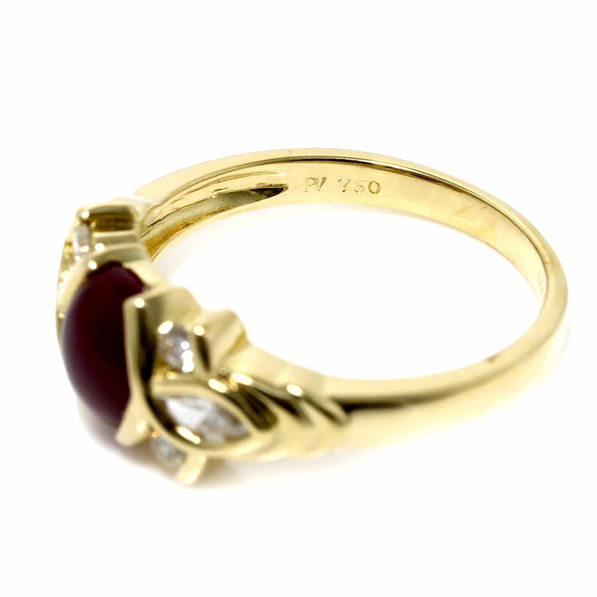 Ruby 1.60ct Diamond 0.39ct Ring 18K YG Size6.25-6.5(US)