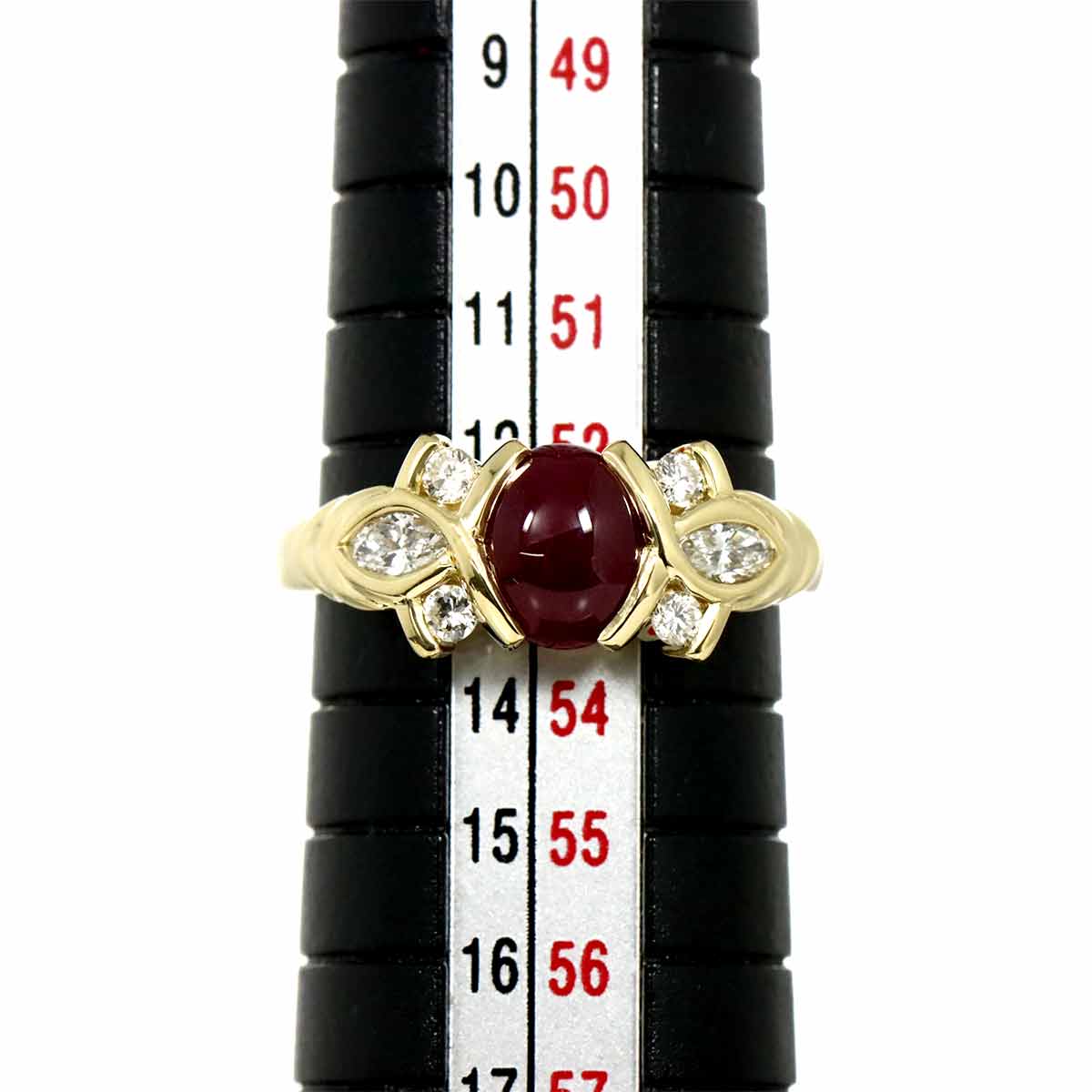 Ruby 1.60ct Diamond 0.39ct Ring 18K YG Size6.25-6.5(US)