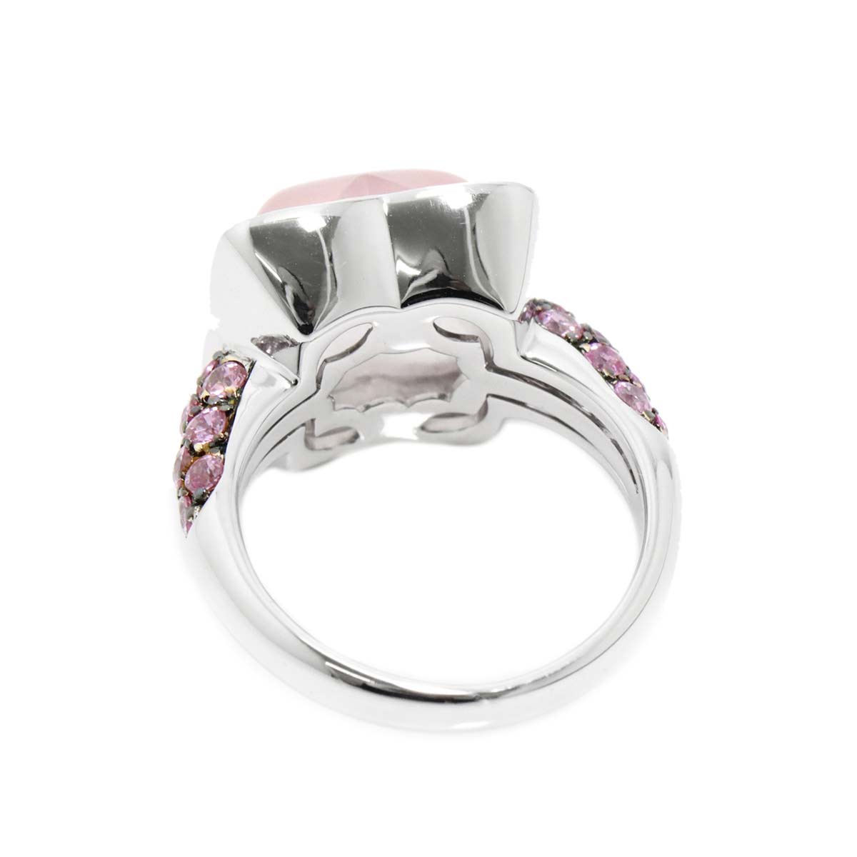 Quartz 5.88ct Sapphire 0.77ct Diamond 0.16ct Ring 750 WG size5.25(US)