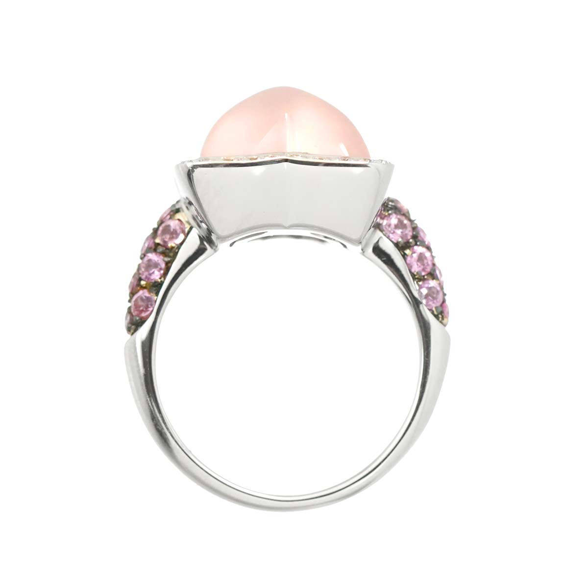 Quartz 5.88ct Sapphire 0.77ct Diamond 0.16ct Ring 750 WG size5.25(US)