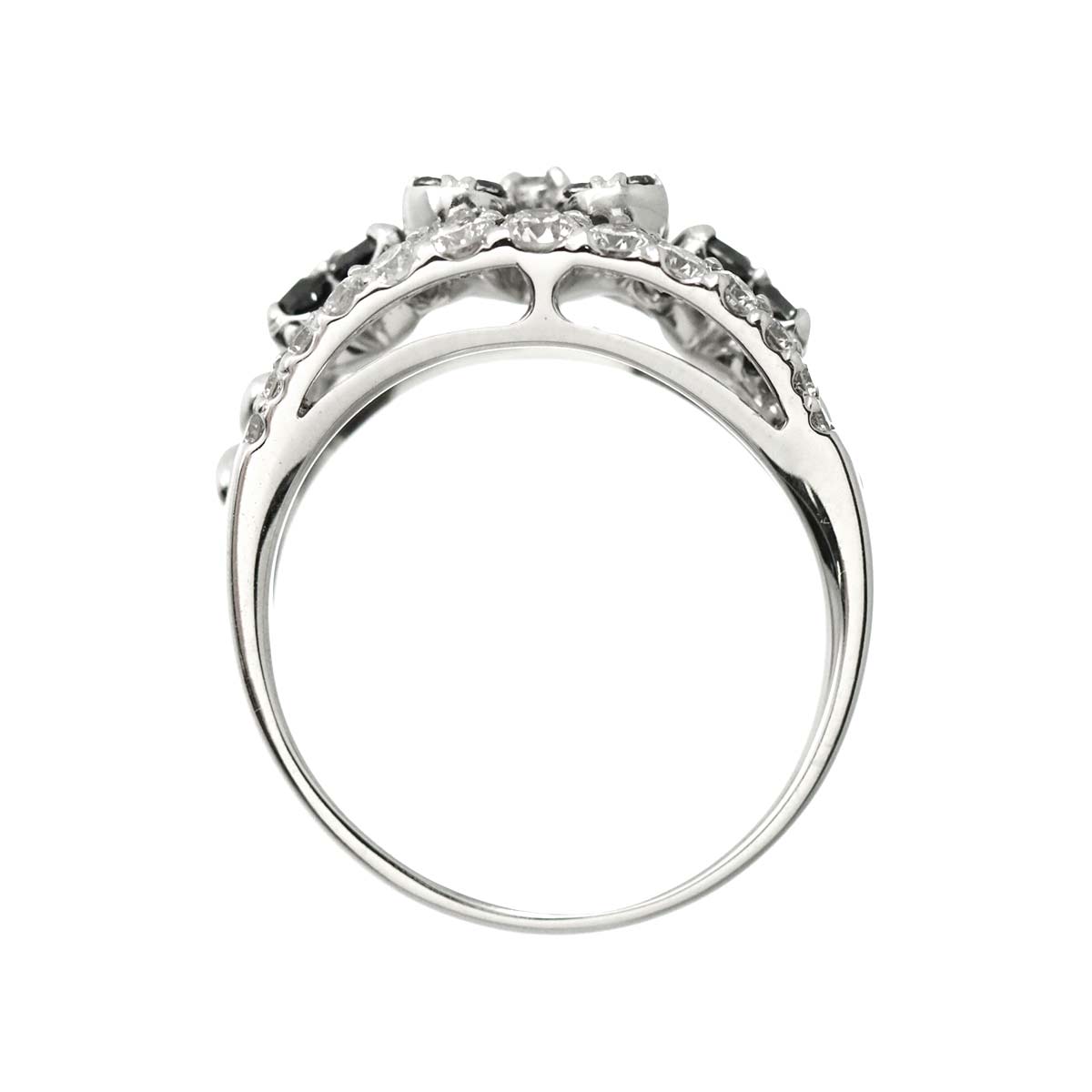 Black Diamond 0.51 Diamond 0.79 Ring K18 WG White Gold size5.75-6(US)