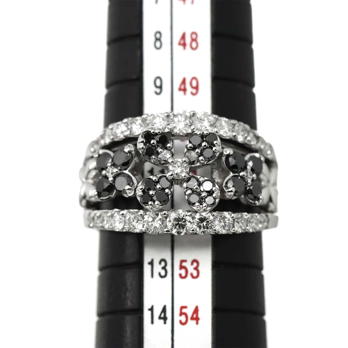 Black Diamond 0.51 Diamond 0.79 Ring K18 WG White Gold size5.75-6(US)