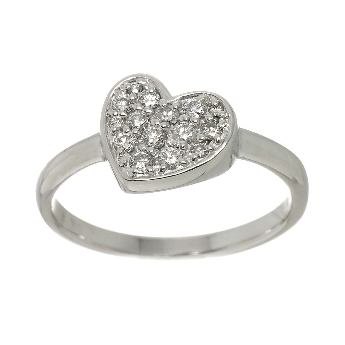 Diamond 0.24ct Ring 18K K18 WG White Gold size6.5-6.75(US)