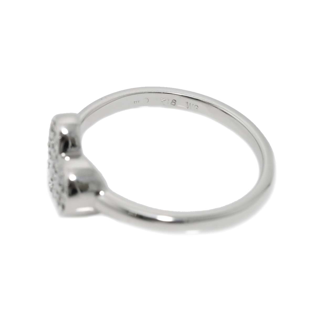 Diamond 0.24ct Ring 18K K18 WG White Gold size6.5-6.75(US)