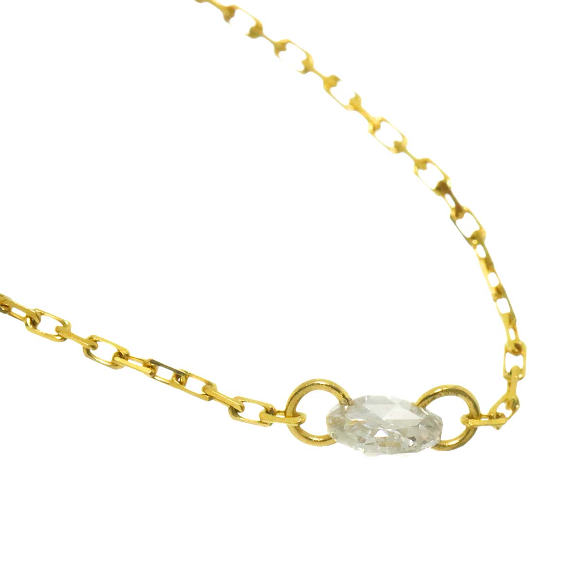 Diamond 0.07ct Necklace 18K YG Yellow Gold 750