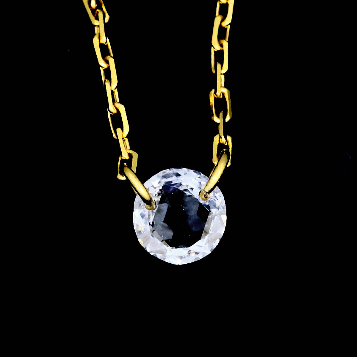 Diamond 0.07ct Necklace 18K YG Yellow Gold 750