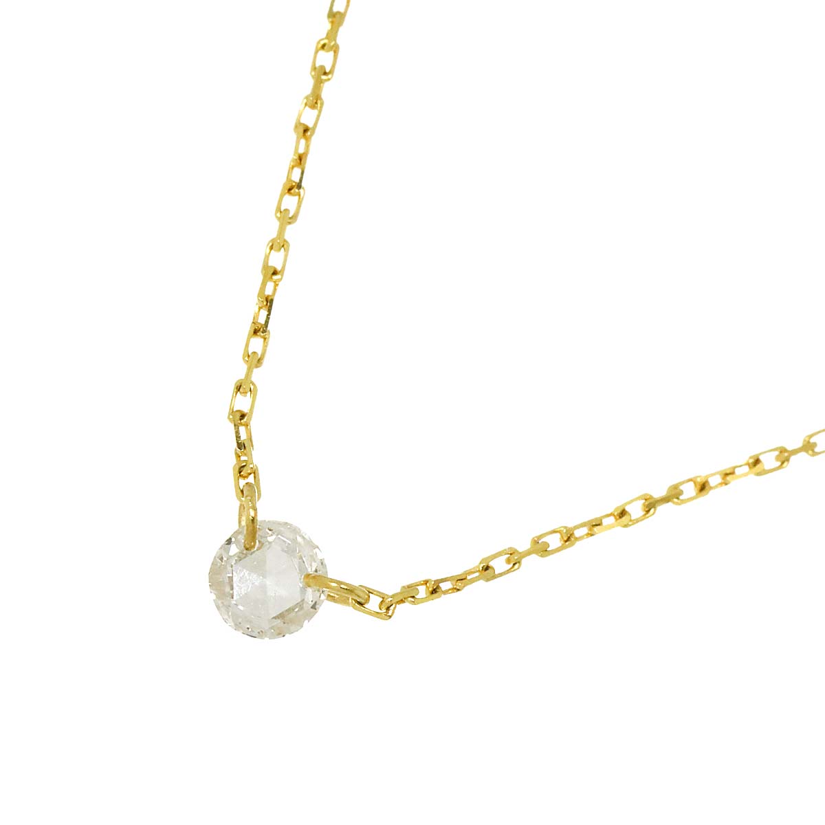 Diamond 0.07ct Necklace 18K YG Yellow Gold 750