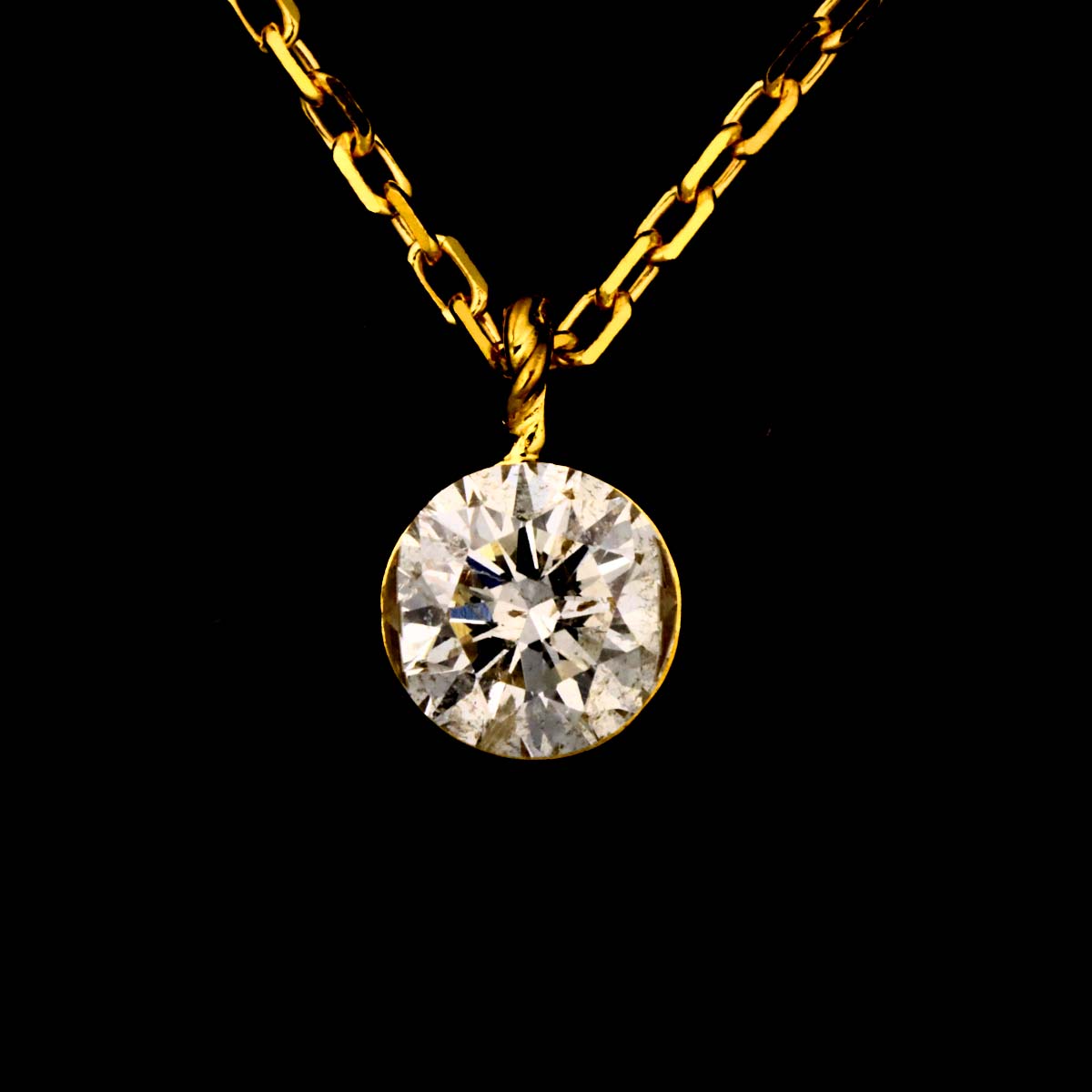 Diamond 0.20ct Necklace 18K YG Yellow Gold 750