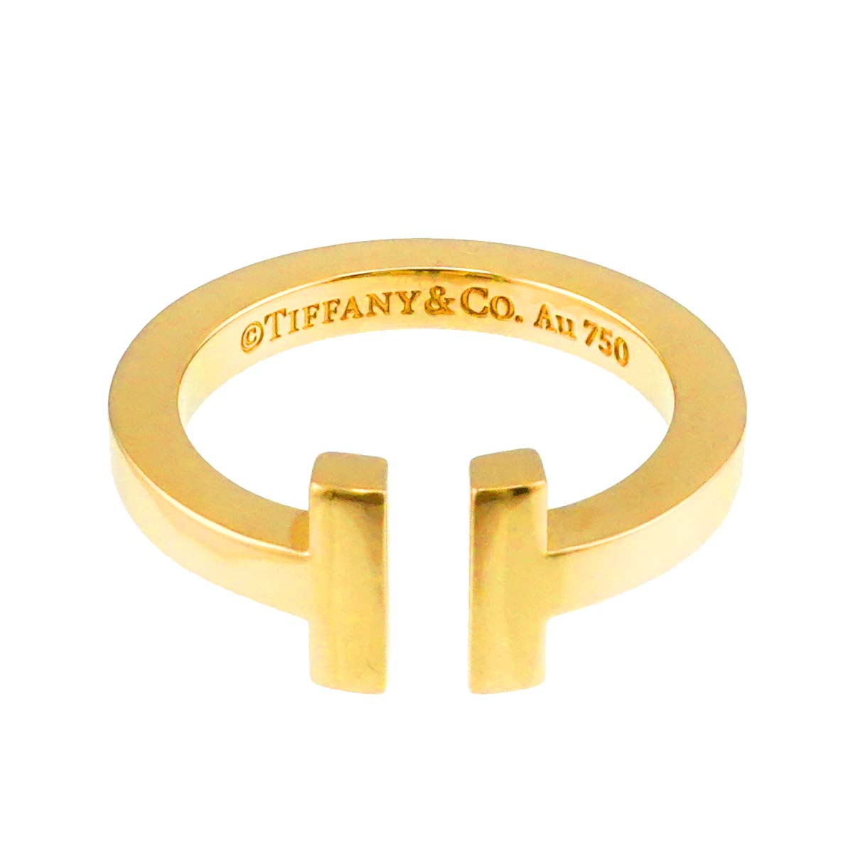 T Square Ring 18K YG Yellow Gold 750 size5.5-5.75(US)