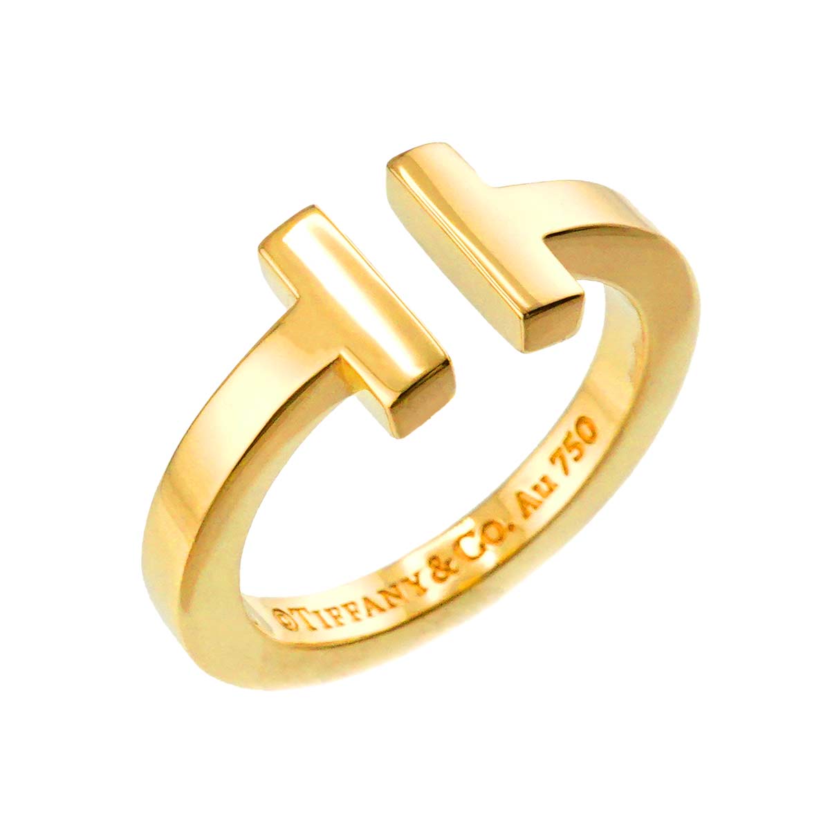 T Square Ring 18K YG Yellow Gold 750 size5.5-5.75(US)