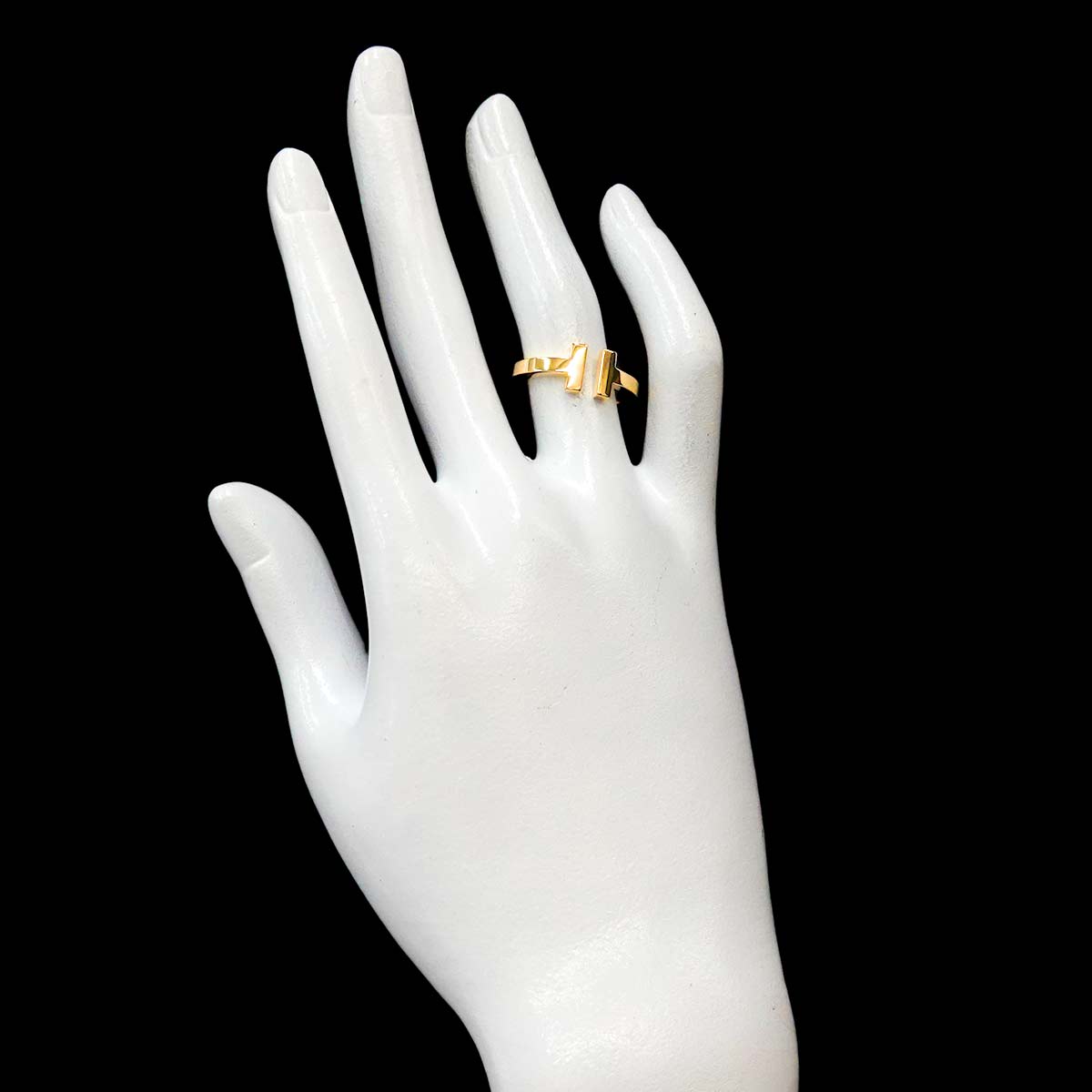 T Square Ring 18K YG Yellow Gold 750 size5.5-5.75(US)