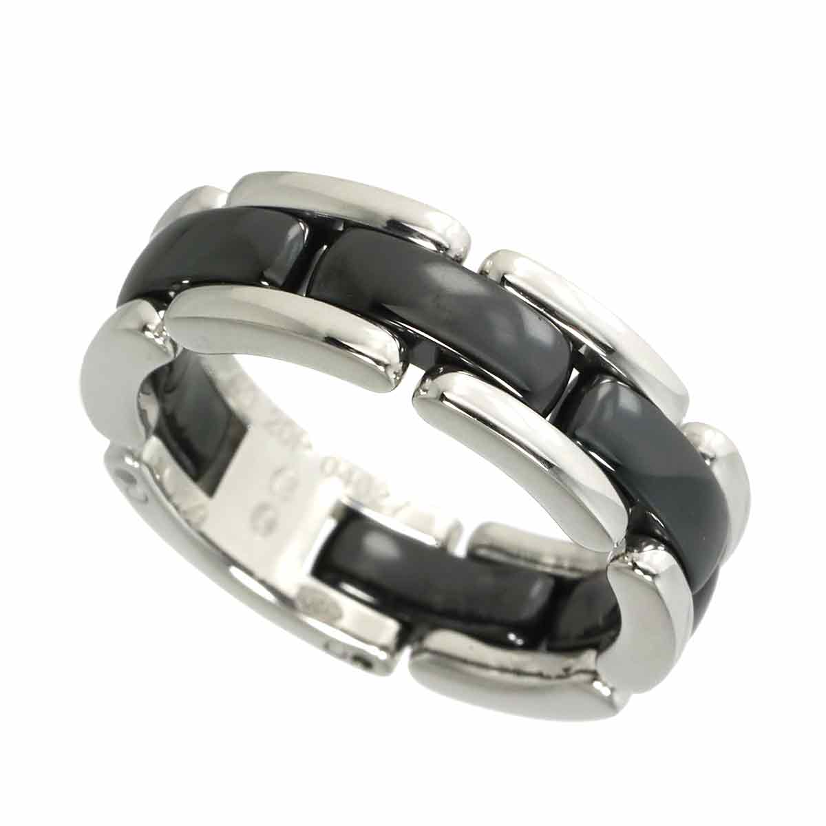 ULTRA MM Ring Black Ceramic 18K WG 750 Size59 8.25-8.75(US)