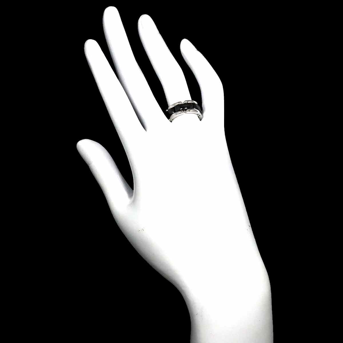 ULTRA MM Ring Black Ceramic 18K WG 750 Size59 8.25-8.75(US)