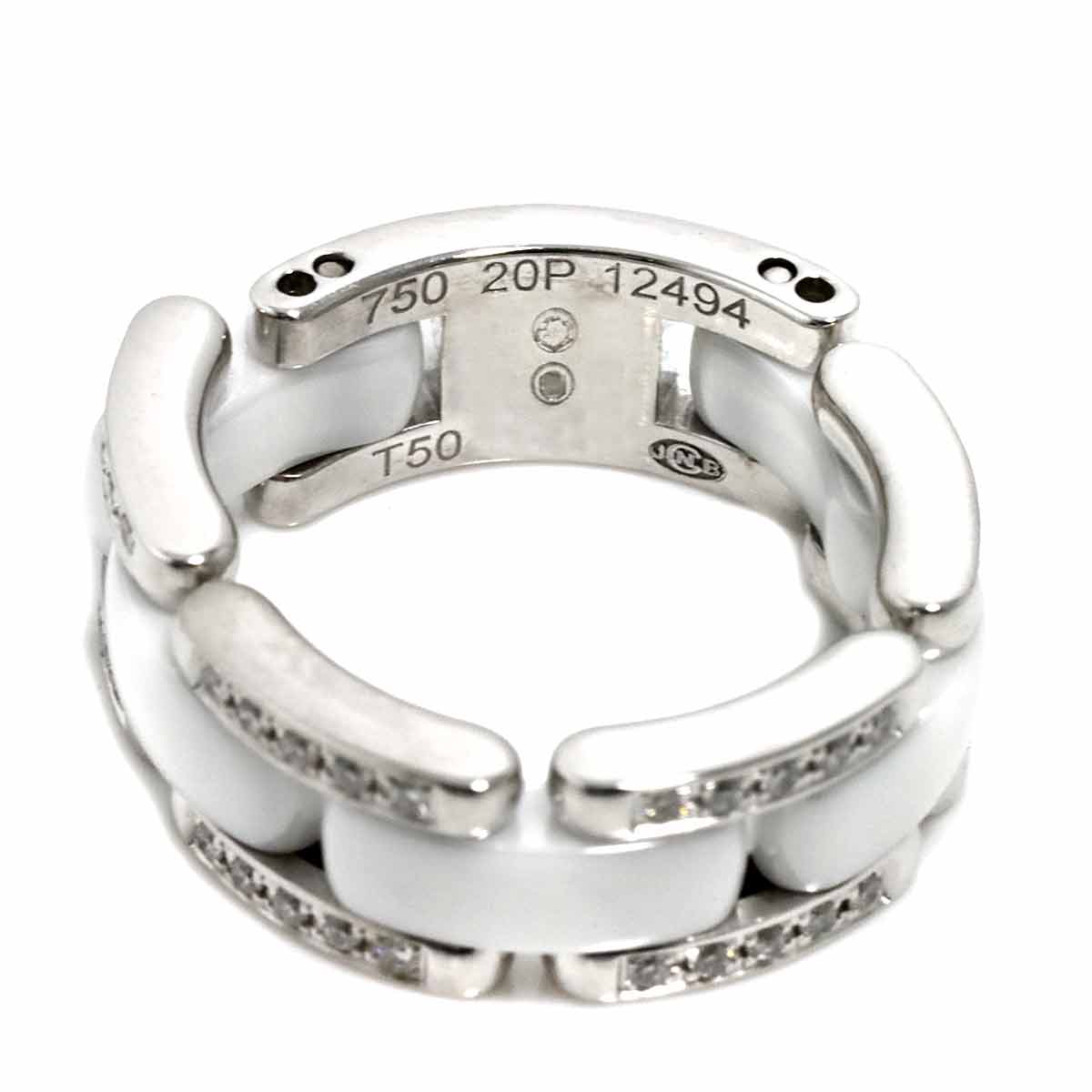 ULTRA MM Diamond Ring Ceramic 18K WG 750 Size50 5-5.25(US)