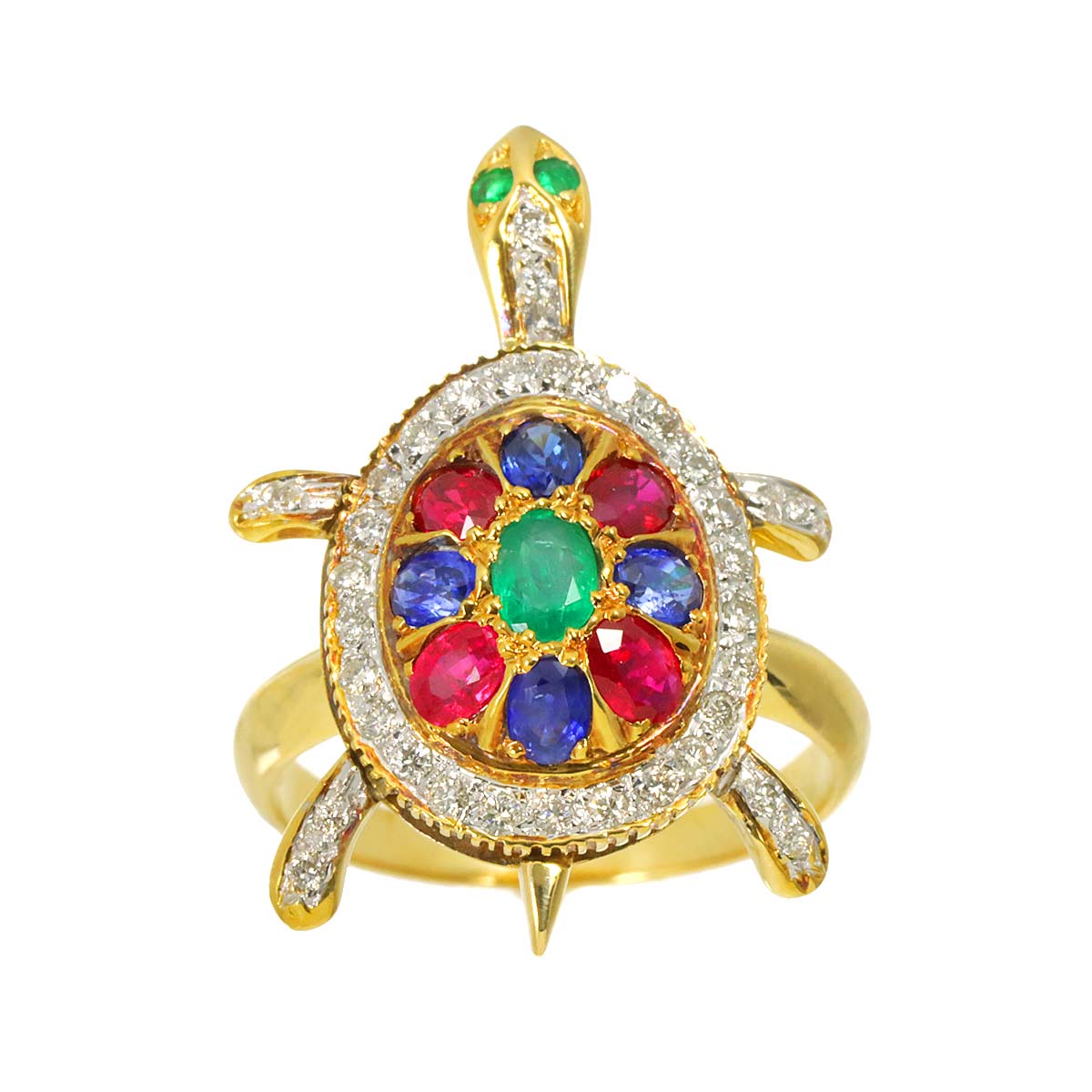 Multi Stone 1.50ct Diamond 0.24ct Ring 18K YG 750 Size6(US)