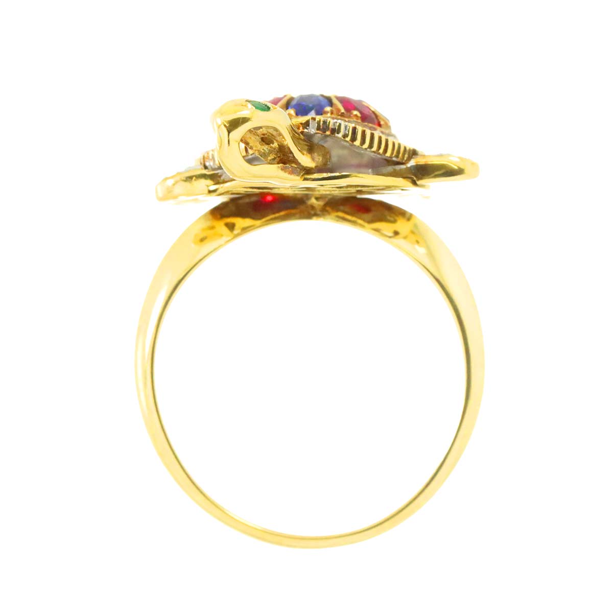 Multi Stone 1.50ct Diamond 0.24ct Ring 18K YG 750 Size6(US)