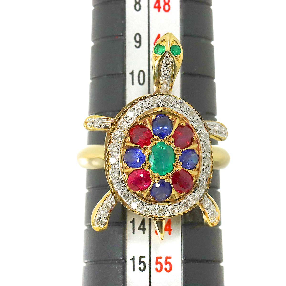 Multi Stone 1.50ct Diamond 0.24ct Ring 18K YG 750 Size6(US)