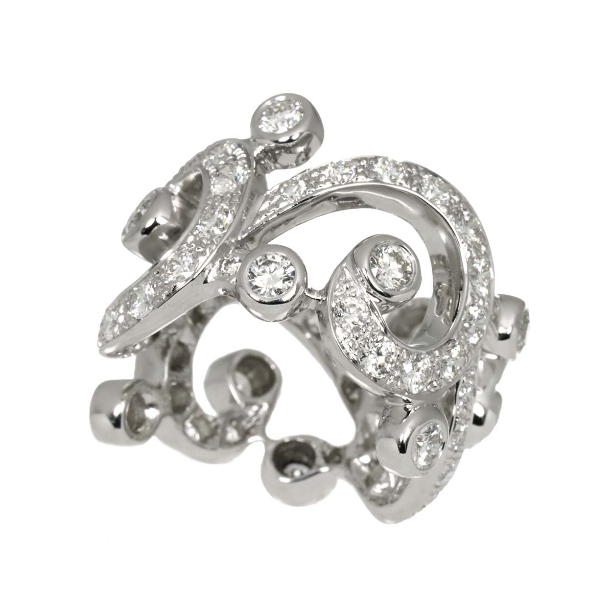 Diamond 2.60ct Ring 18K K18 WG White Gold size6(US)