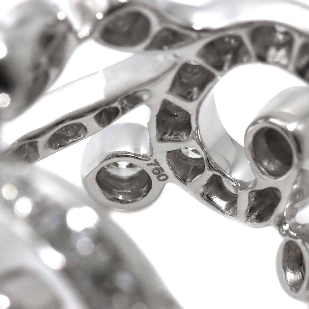 Diamond 2.60ct Ring 18K K18 WG White Gold size6(US)